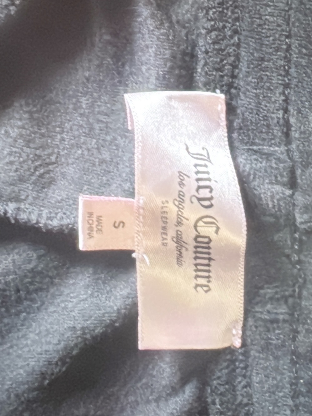 Juicy Couture Black Garment with Pink Label